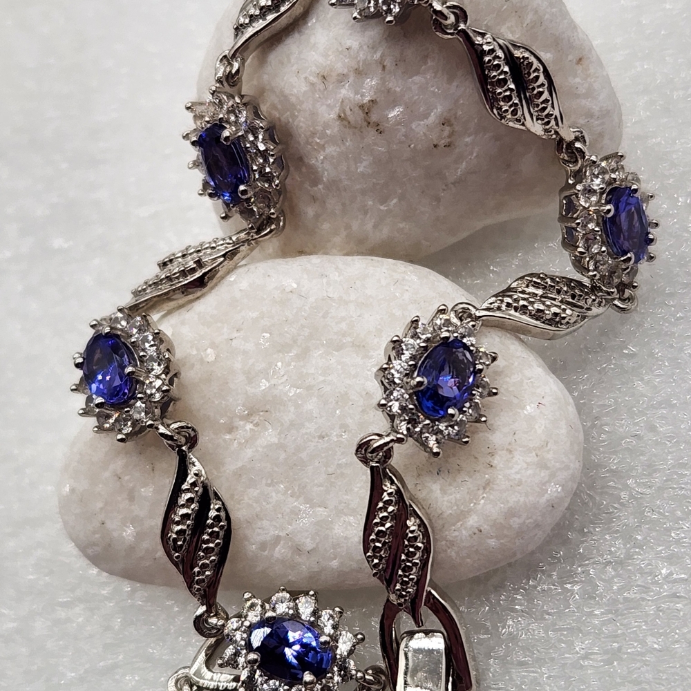 AAA Tanzanite White Zircon. Bracelet.
